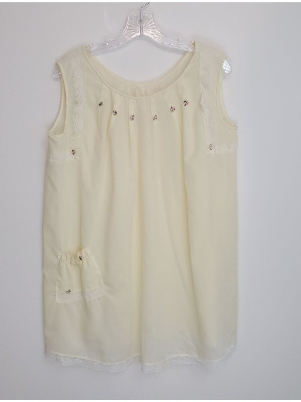 Katz vintage butter yellow mini nightgown, approximately 1960's
